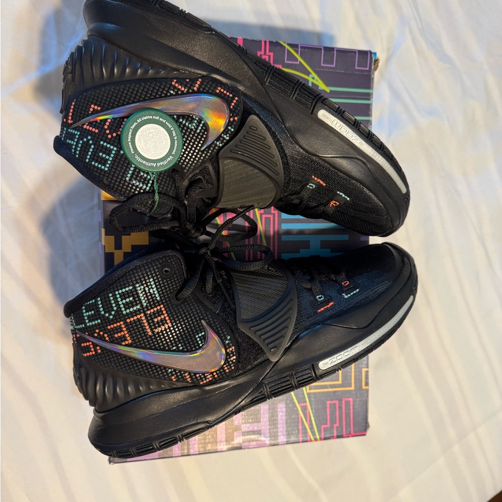 Black and Teal Athletic Sneakers - Picture 4 of 5